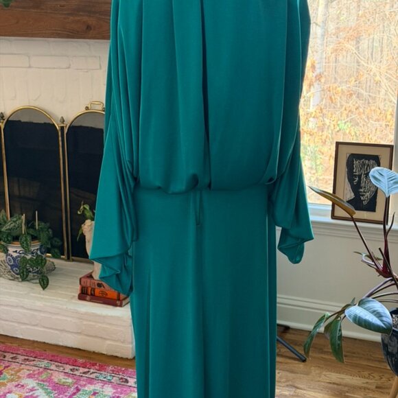 Vintage Fran-ca Fashions Turquoise Beaded Gown - Picture 4 of 4